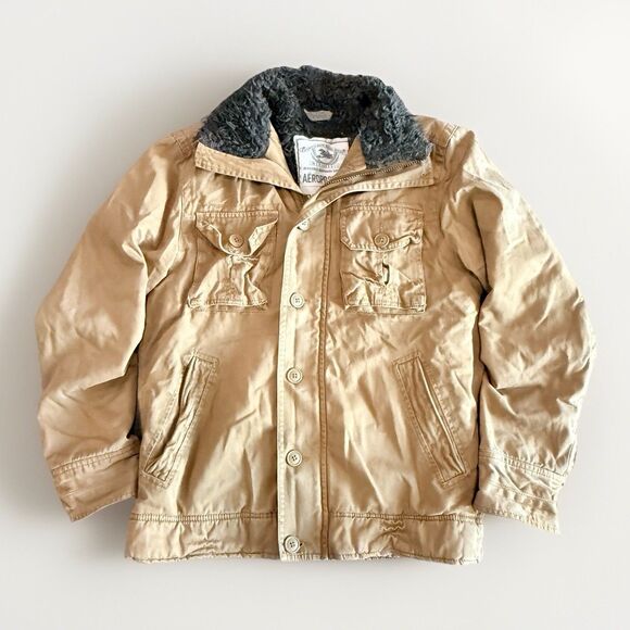 Vtg Y2K Abercrombie Fitch Adirondack Jacket Size S Brown Faux Fur Lined - Picture 4 of 14